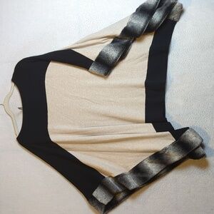 Capote Anthropologie Women's Faux Fur Trim Oversized Poncho Size S/M‎